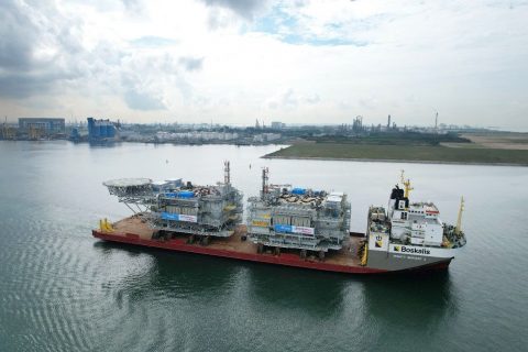 Greater Changhua 1 & 2a topsides reach Taiwan on Mighty Servant 3