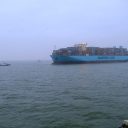 MPPs trying to free Mumbai Maersk that ran aground outside Bremerhaven