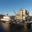 Pioneering Spirit lifts Johan Sverdrup 25,000 tonne platform into place