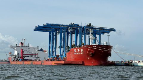 Six fleet gantries reach Port of Abidjan