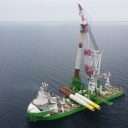 DEME's LNG-fuelled giant Orion installs first monopile at Arcadis Ost 1