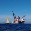 Heerema's Sleipnir starts GBS installation for Fécamp offshore wind project