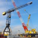 HAPO Barges replaces historical Tower crane in Ridderkerk