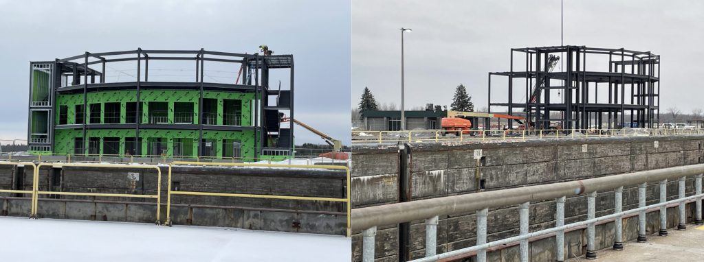 New Seaway Visitor Center Construction in in January and February 2023 (Photo: GLS)