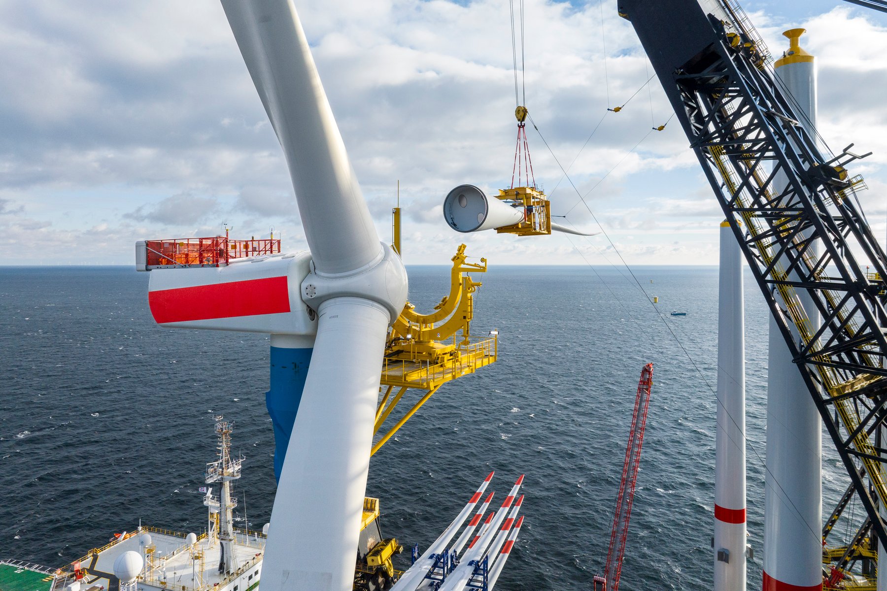 All but three Arcadis Ost 1 wind turbines stand as Vestas faces delivery delays