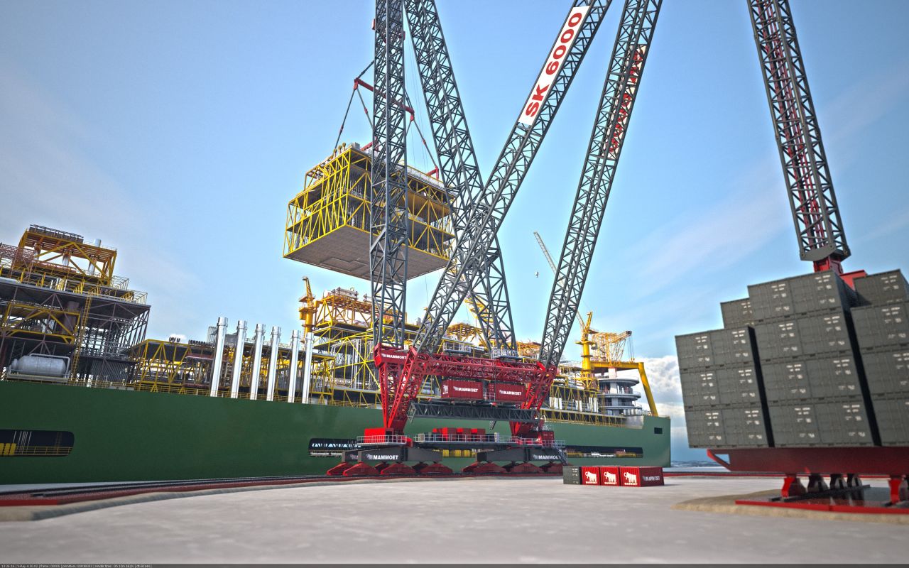 Mammoet starts construction of its floating offshore wind-focused ring crane 