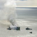 Fremantle Highway still on fire in the North Sea, shipping lane unaffected