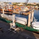 E-Ship 1 moving wind project cargo to Japan