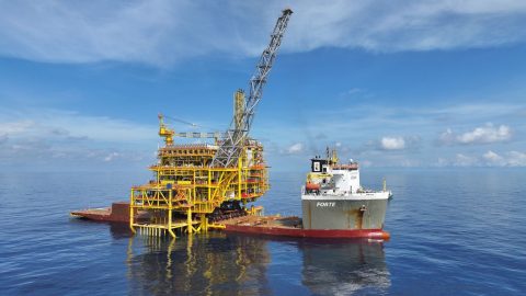 Forte heavy transport vessel completes float-over installation off Malaysia